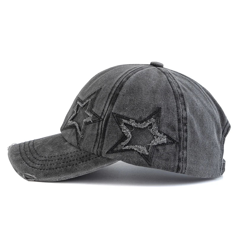 Retro Worn Star Cap