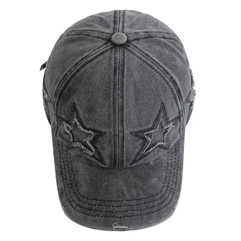 Retro Worn Star Cap