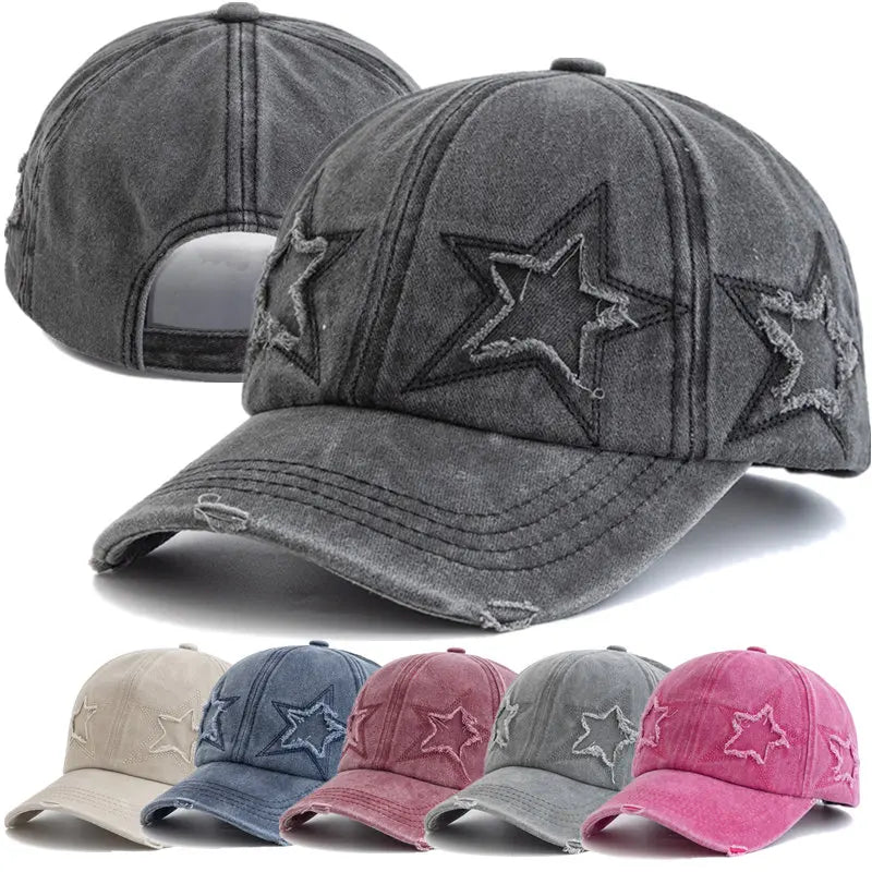 Retro Worn Star Cap